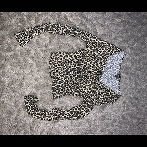 Leopard design cardigan